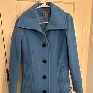 Elegant Blue Pea Coat for Women